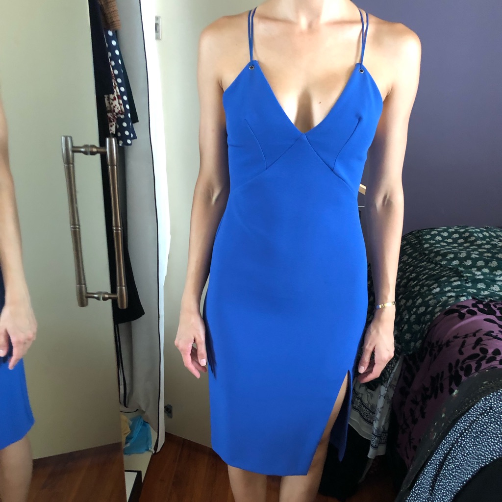 Blue Strappy Top Shop Midi Dress
